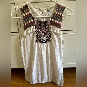Lucky Brand size XS boho southwestern inspired sleeveless blouse